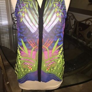 Sleeveless button down blouse